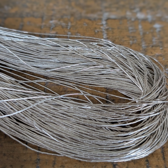 Vintage Navajo Sterling Silver 50 Strands Liquid Long Necklace. - Picture 6 of 7